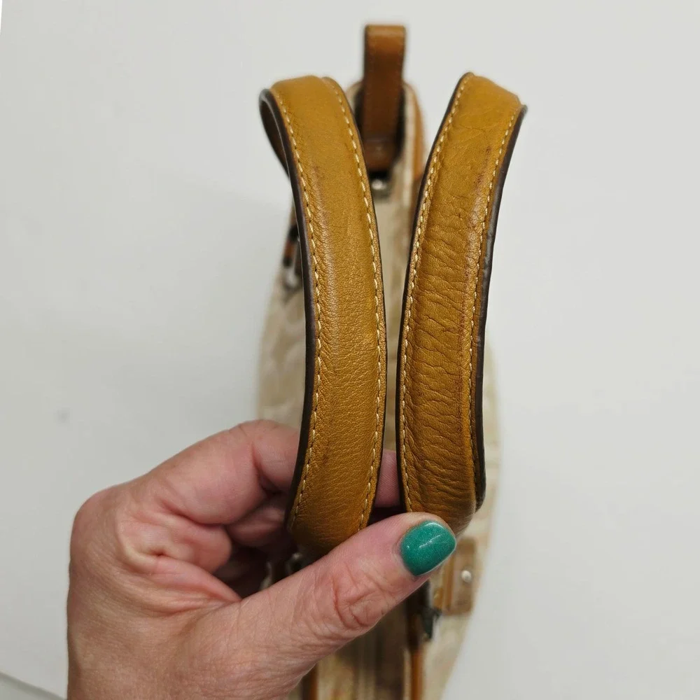 Fossil Beige/Tan Logo Jacquard Satchel